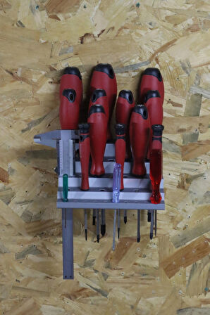 3D Printer Sepeti 35'li Tornavida Rafı ve Kumpas Tutucu Duvar Standı