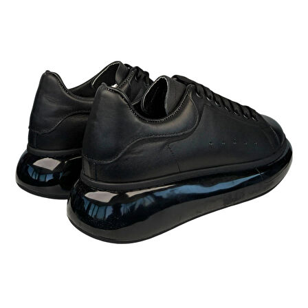 Kişiselleştirilebilir Kalın Ortopedik Tabanlı Mcquen Sneaker Spor Ayakkabı - Siyah