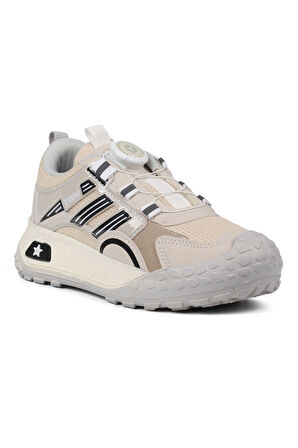 Kız Çocuk Bej Siyah Günlük Spor Ayakkabı | Rahat Yürüyüş ve Koşu Sneaker - Şık ve Dayanıklı Tasarım