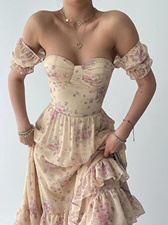 Candy Şifon Midi Elbise