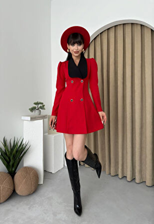 Naz Yaka Detay Mini Elbise