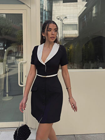 Pamela Atlas Mini Kemerli Elbise