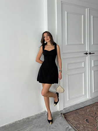 Marie Kalın Askılı Mini Elbise