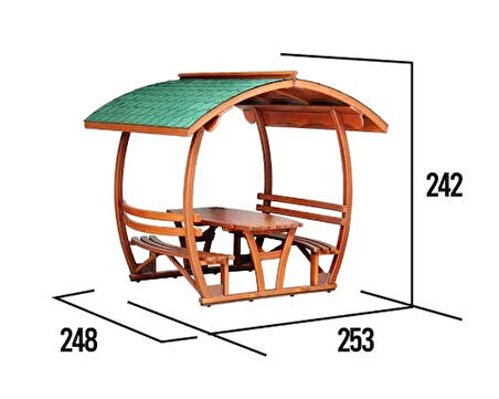 Çatılı Piknik Masası Ahşap