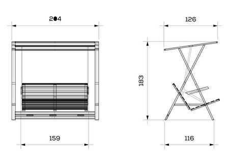  Ahşap Bahçe Salıncağı Meda IROKO, Yataksız