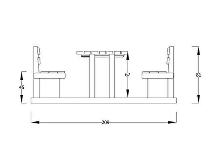 Ahşap Piknik Masası Sırtlıklı