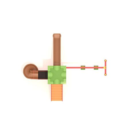 Bir Kuleli, İki Kaydıraklı, İkili Salıncaklı Çocuk Parkı | 5.5x4.5m