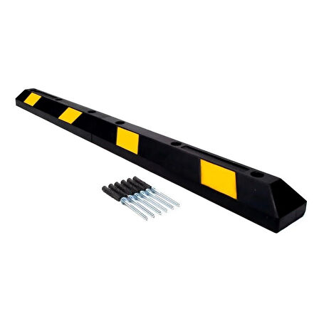 Kauçuk Araç Stoperi – 183x15x10 cm | 10'lu Dayanıklı Otopark Seti