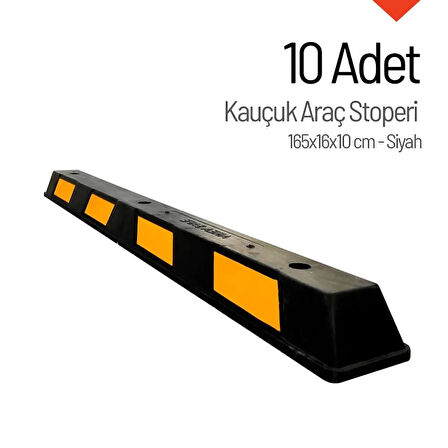 Kauçuk Araç Durdurucu 165x16x10 cm – 10'lu Set 