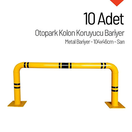 10'lu Otopark Kolon Koruyucu Bariyer Seti – 104x46 cm 