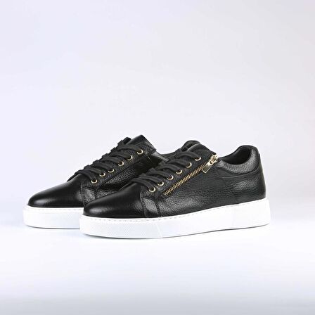 Lincoln Model Hakiki Deri Erkek Siyah Sneaker 