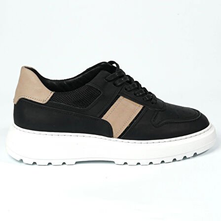 Strauss Model Hakiki Deri El Yapımı Erkek Siyah Sneaker