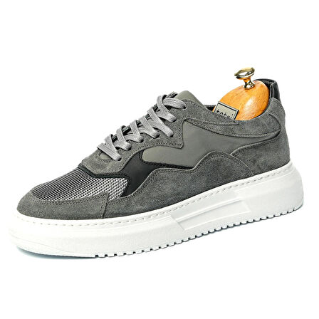 Guernica Model Hakiki Deri El Yapımı Erkek Gri Sneaker