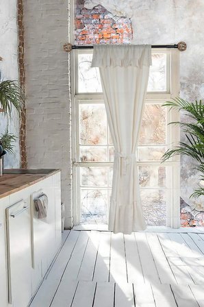 Naturel Fırfırlı Perde Farbalı Vintage TEK Kanat Krem
