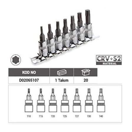 PRODHT 1/4 Torx Uçlu Lokma Takımı 7 Parça