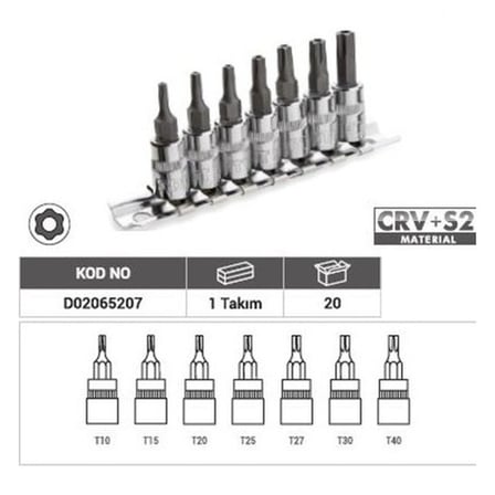 PRODHT 1/4 Torx Uçlu Lokma Takımı 7 Parça