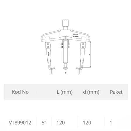 VIP-TEC 3 Kollu Çektirme - Rulman Çektirmesi Raylı 11 x 15 cm