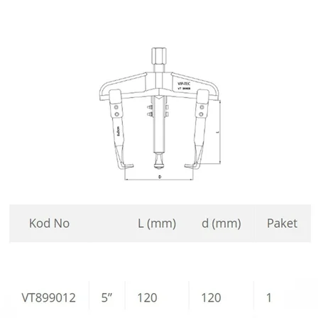 VIP-TEC 3 Kollu Çektirme - Rulman Çektirmesi Raylı 11 x 15 cm