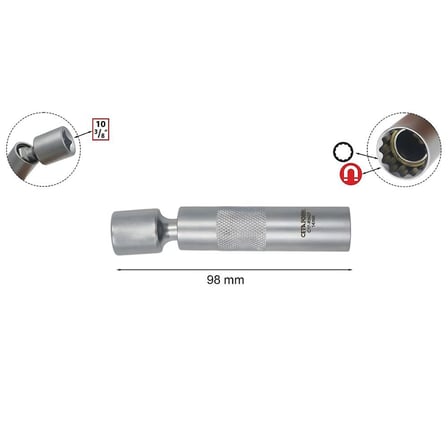 AFIX 3/8 On İki Köşe Mafsallı Buji Lokması 14 mm