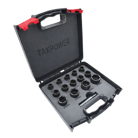 TAKPOWER 1/2 Twist Lokma Seti Hasarlı Cıvata ve Somun Sökme 14 Parça