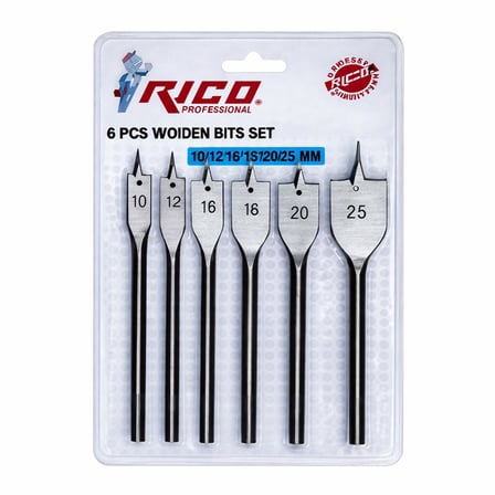 RICO Yaprak Matkap Ucu Takımı 6 Parça