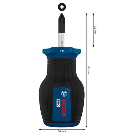 BOSCH Yıldız Uçlu Topaç Tornavida Pro PH1 x 25 mm
