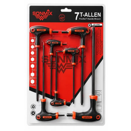 SONMIX T Saplı Allen Anahtar Takımı 7 Parça
