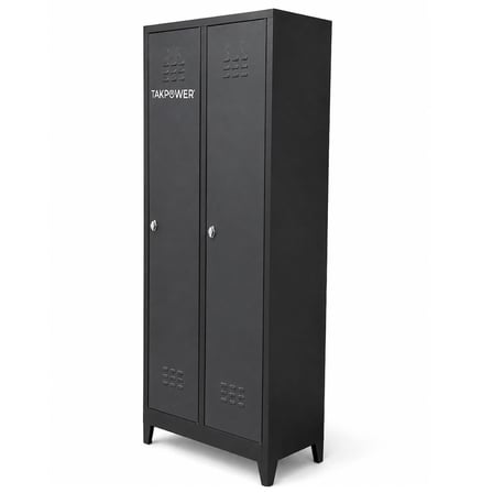 TAKPOWER 2 Kapaklı Metal Dolap - Soyunma Dolabı Antrasit Gri