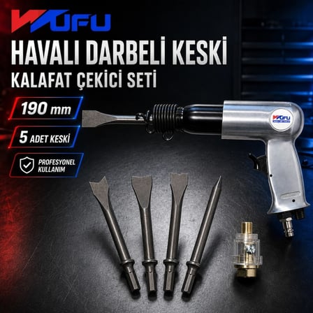 WUFU Havalı Darbeli Keski Kalafat Çekici Seti 190 mm