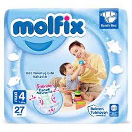 Molfix 4 Numara Maxi 27'li Bel Bantlı Bez