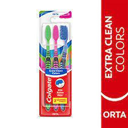 COLGATE EXTRA CLEAN COLORS 3LÜ EKONOMİK PAKET ORTA