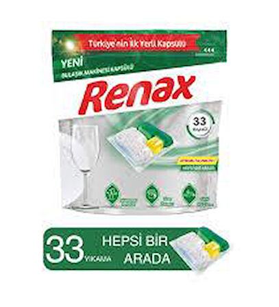 RENAX BULAŞIK MAKİNESİ KAPSÜLÜ 33 KAPSÜL 