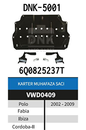 POLO FABİA IBIZA CORDOBA SAC KARTER MUHAFAZASI 2002-2009 Uyumlu  ARASI 6Q0825237T DNK-5001NS