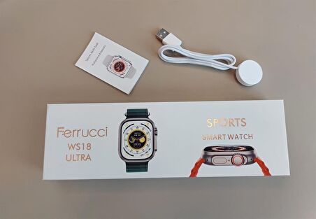 Ferrucci WS18 Ultra Sports Smart Watch Akıllı Kol Saati  Sesli Konuşma Yapabilir Mesaj Ve Bildirimlerinizi Görebilirsiniz FC-SMART-WS18ULTRA.02