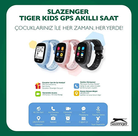 SL.09.2158.5.03 Slazenger  Tiger Kids Marka Sim Kartlı Çocuk Akıllı Kol Saati Görüntülü Ve Sesli Arama Yapılabilir Ortam Dinlemesi Ve Ortam Görüntüsü Alınabilir Konum Takibi Yapılabilir PEMBE RENK
