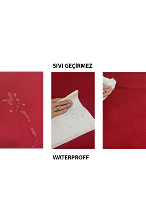 Sıvı Geçirmez Dertsiz Masa Örtüsü Kırmızı
