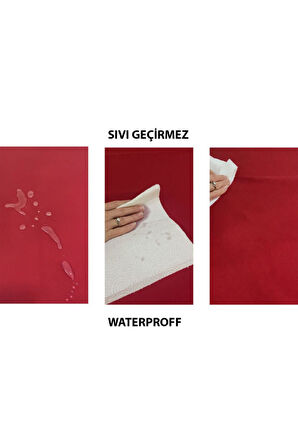 Sıvı Geçirmez Dertsiz Masa Örtüsü Kırmızı