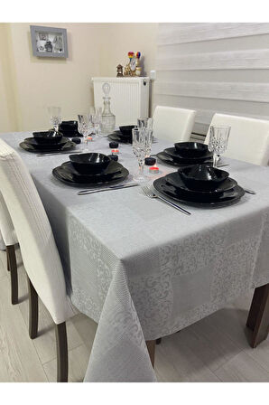 Etuval Kendinden Desenli Salon Masa Örtüsü