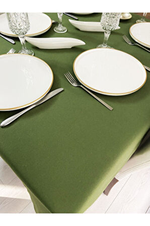 Sıvı Geçirmez Dertsiz Masa Örtüsü Yeşil 25 Parça
