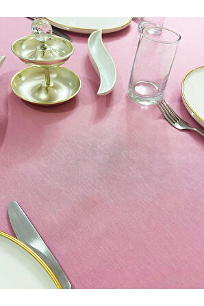 Sıvı Geçirmez Dertsiz Masa Örtüsü Pembe 13 Parça