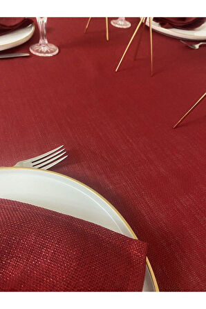 Simli Dertsiz Oval Masa Örtüsü Beyaz 150x210