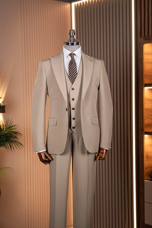 Exclusive Üçlü Takım Elbise Camel