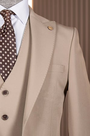 Exclusive Üçlü Takım Elbise Camel