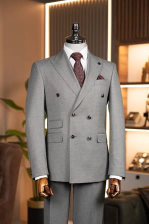 Exclusive  Kruvaze Takım Elbise Gri