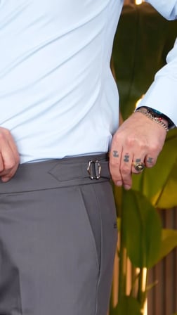 Pilesiz Tokalı Pantalon Koyu Gri
