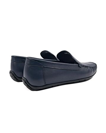 Yalı Lacivert Hakiki Deri Erkek Loafer Ayakkabı