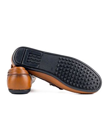 Tripolis Taba Hakiki Deri Erkek Loafer Ayakkabı