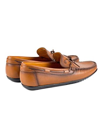 Tripolis Taba Hakiki Deri Erkek Loafer Ayakkabı