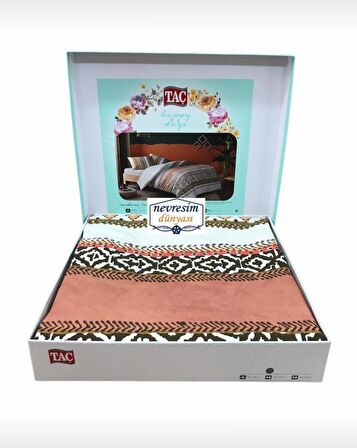 Taç Ranforce Tek Kişilik Nevresim Takımı Daria Taba