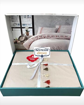 Cotton Box Candy Çift Kişilik Nevresim Takımı Merri Bej